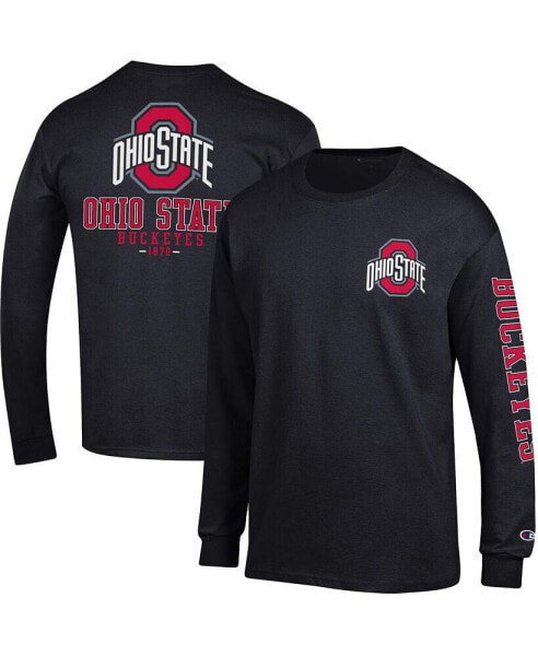 Men's Black Ohio State Buckeyes Team Stack 3-Hit Long Sleeve T-shirt