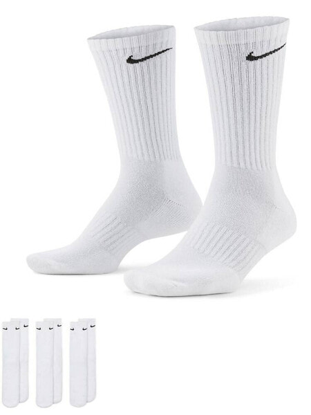 Nike Training Everyday Cushioned 3 pack crew socks in white