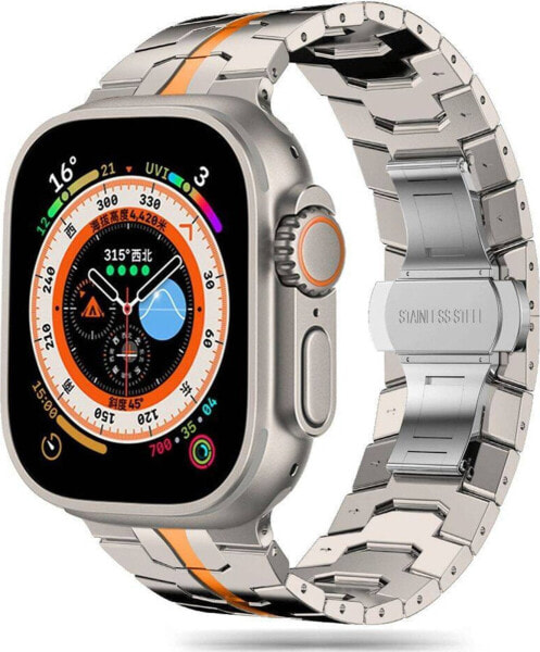 Tech-Protect Pasek Tech-Protect Stainless Line Apple Watch 4/5/6/7/8/9/SE/Ultra 1/2 42/44/45/49mm titanium/orange