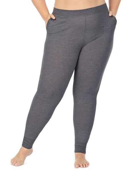 Plus Size Stretch Thermal Mid-Rise Leggings