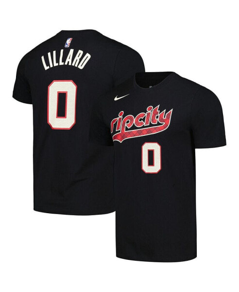 Men's Damian Lillard Black Portland Trail Blazers 2023/24 City Edition Name and Number T-shirt