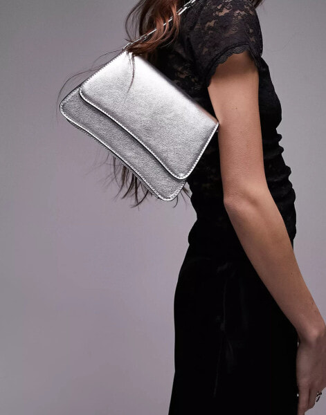 Topshop Seema shoulder bag with chunky chain in silver