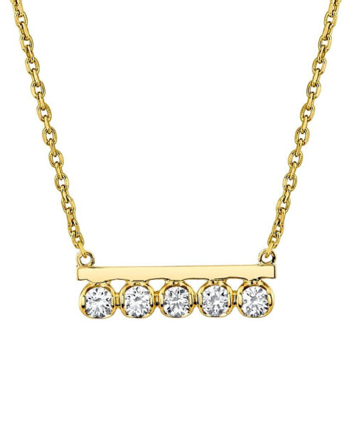 Sirena diamond Bezel Bar 18" Pendant Necklace (1/2 ct. t.w.) in 14k Gold