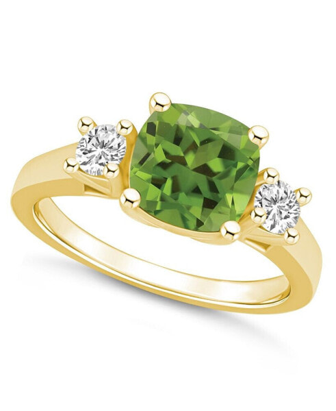 Peridot (2-3/8 ct. t.w.) and Diamond (1/3 ct. t.w.) Ring in 14K Yellow Gold