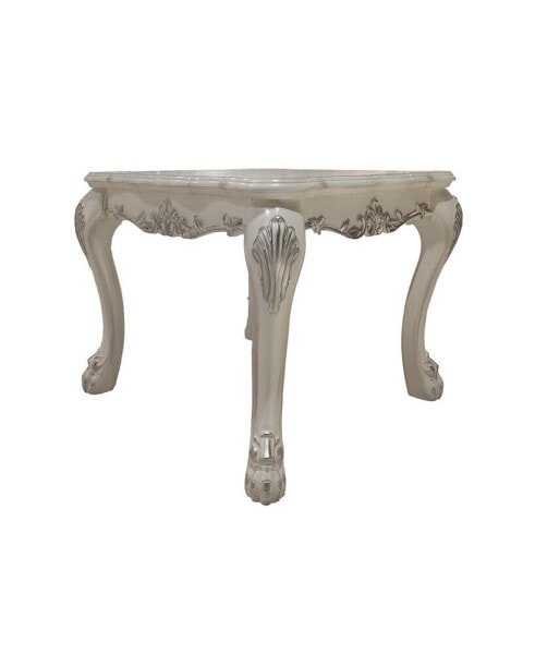 Dresden End Table, Bone White Finish