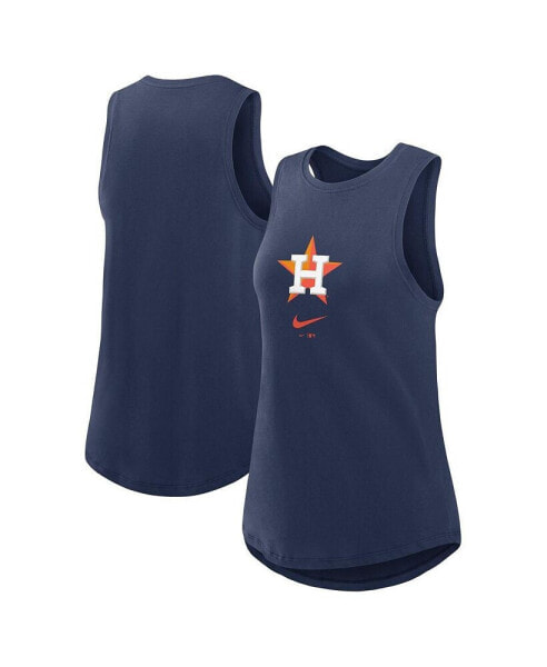 Women's Navy Houston Astros Legacy Icon High Neck Fashion Tank Top