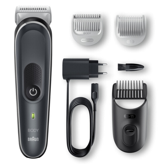 Braun BodyGroomer Body groomer 5 BG5350 - with SkinShield technology and 2 attachments - Wet & Dry - AC/Battery - Black - Silver