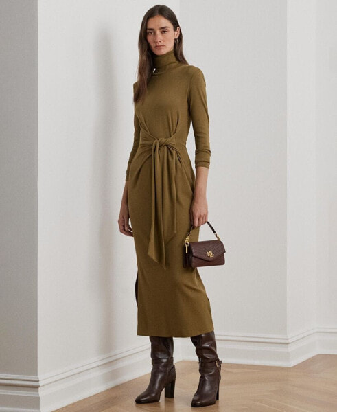 Women's Tie-Front Turtleneck Dress