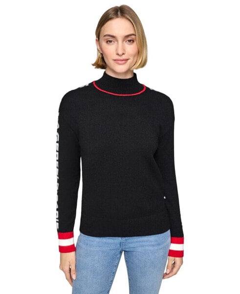 Women's Mock-Neck Logo Sweater