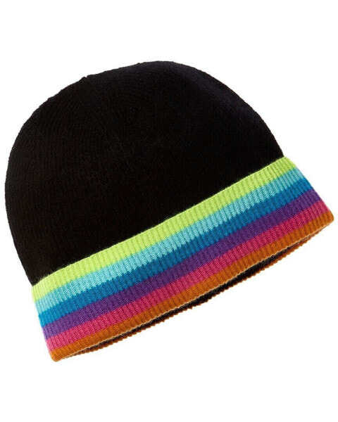 Scott & Scott London Rainbow Stripe 2.0 Cashmere Hat Women's Black