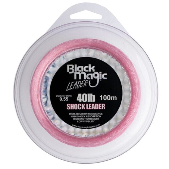 Леска рыболовная Black Magic Shock Leader 100 м, розовая