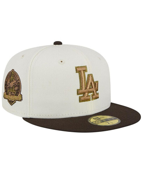 Men's White, Brown Los Angeles Dodgers 50th Team Anniversary 59FIFTY Fitted Hat