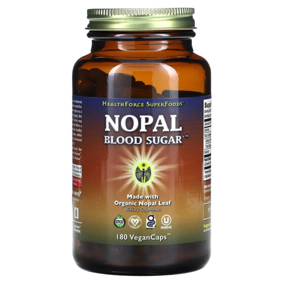 Травяной препарат Nopal Blood Sugar, 180 VeganCaps HealthForce Superfoods