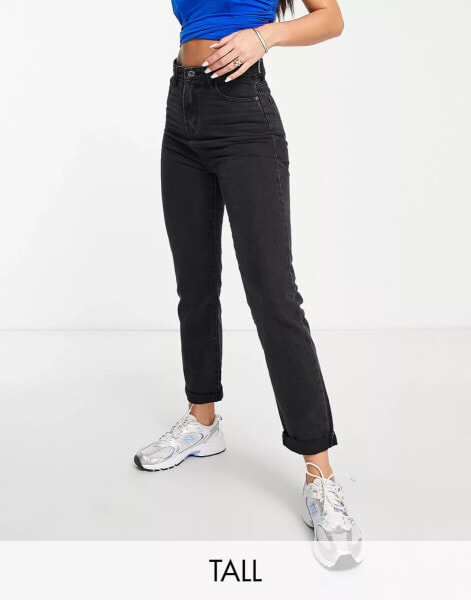 DTT Tall Lou mom jeans in vintage black