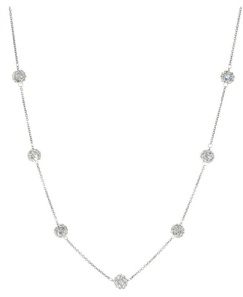 Crystal Ball 18" Statement Necklace in Sterling Silver, Created for Macy's