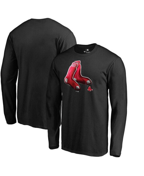 Men's Black Boston Red Sox Midnight Mascot Long Sleeve T-shirt