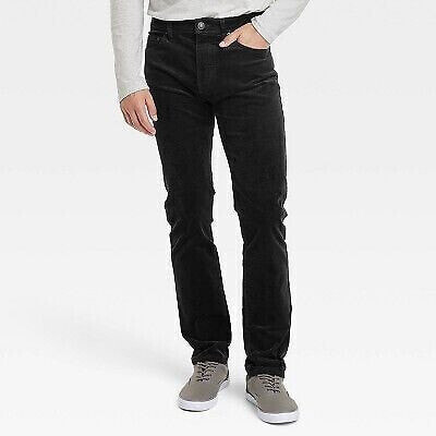 Men's Slim Straight Corduroy 5-Pocket Pants - Goodfellow & Co Black 40x32
