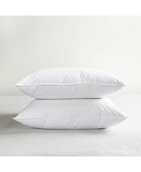 2 Pack Medium White Duck Feather & Down Bed Pillow - Standard