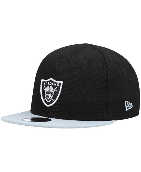 Шапка регулируемая New Era Infant Unisex черная, серебристая Las Vegas Raiders My 1st 9Fifty