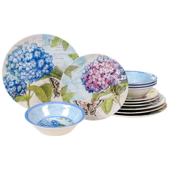 Hydrangea Garden Melamine 12-Pc. Dinnerware Set