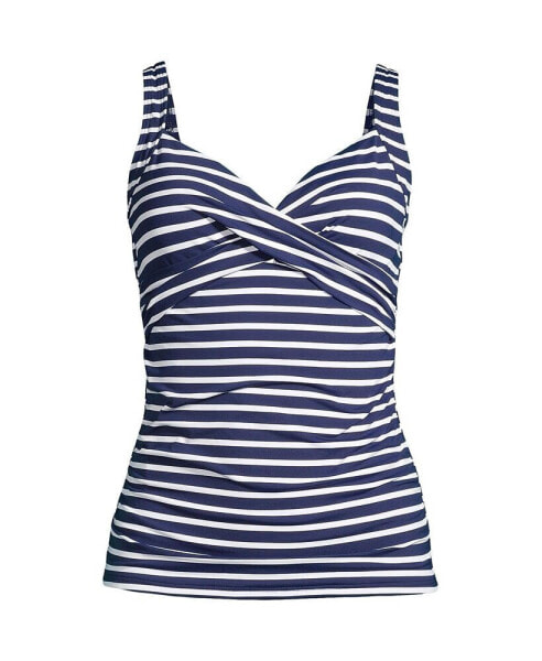 Petite Chlorine Resistant Wrap Underwire Tankini Swimsuit Top