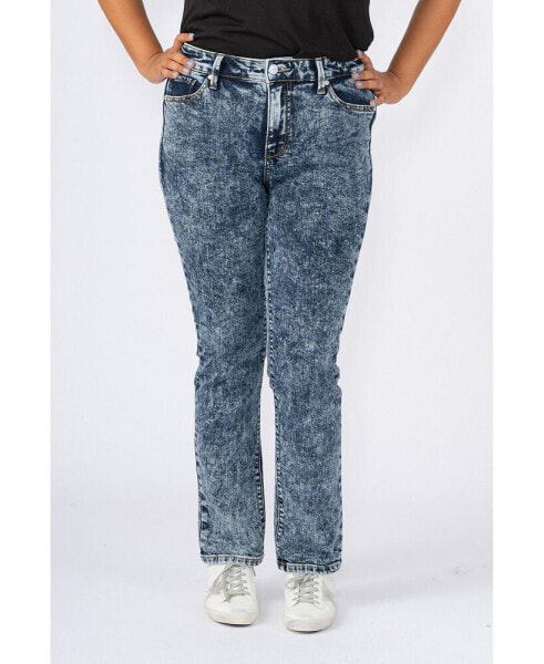 Plus Size High Rise Straight Jeans