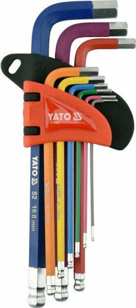 Ручные инструменты Yato, набор цветных шестигранных ключей с шаровой головкой, 9 шт.