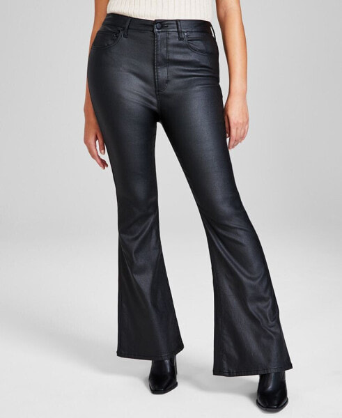 Women's High Rise Coated Flare Jeans, Created for Macy's