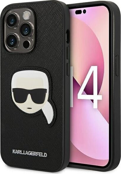 Karl Lagerfeld Karl Lagerfeld Saffiano Karl Head Patch Case - Etui iPhone 14 Pro Max (czarrny)