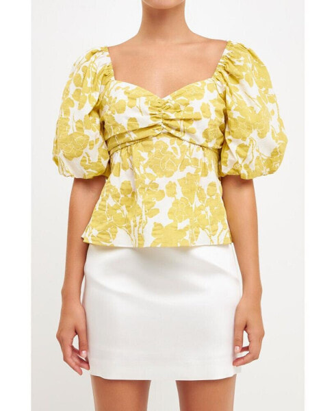 Women's Floral Peplum Top