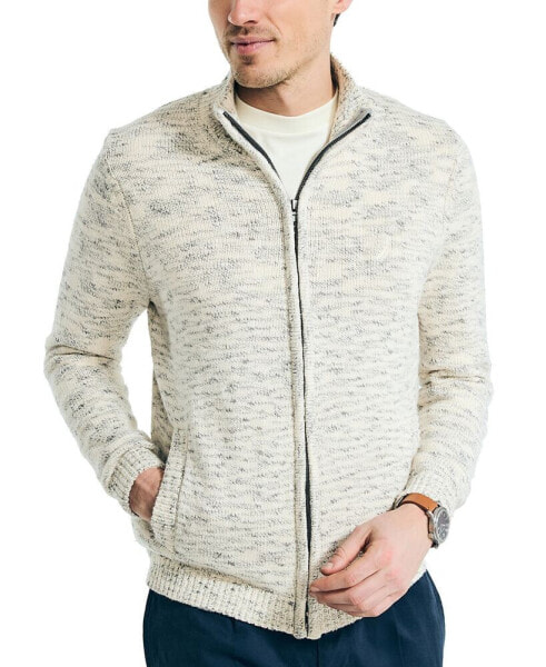Men's Marled Full-Zip Sweater