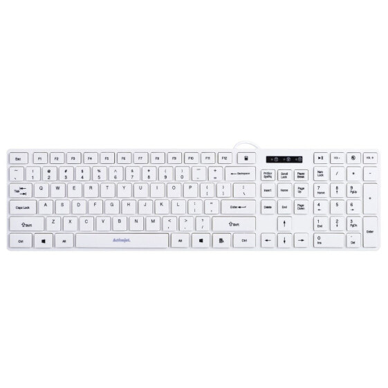 Клавиатура Activejet Klawiatura USB K-3066SW Белый QWERTY