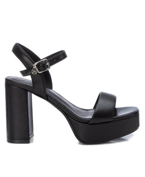 Women's Heeled Platform Sandals By Black