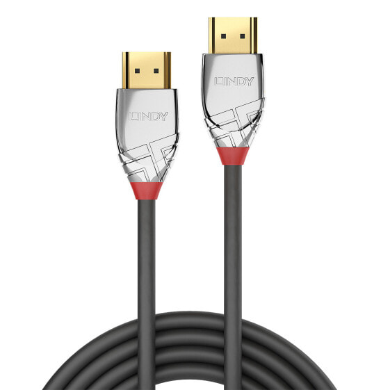 Кабель HDMI высокой скорости Lindy Cromo Line 3 м (стандарт HDMI Type A) 4096 x 2160 пикселей 3D серый-серебристый