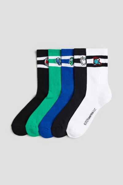 5-pack Intarsia-motif Socks