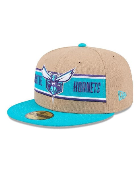 Men's Tan/Teal Charlotte Hornets 2024 NBA Draft 59FIFTY Hat