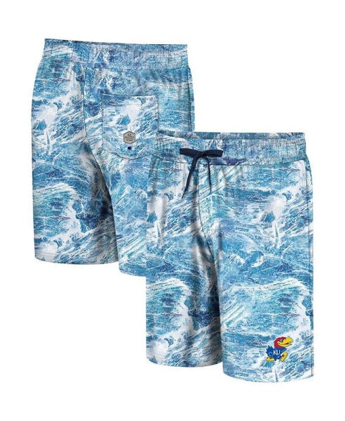 Men's Blue Kansas Jayhawks Realtree Aspect Ohana Swim Shorts