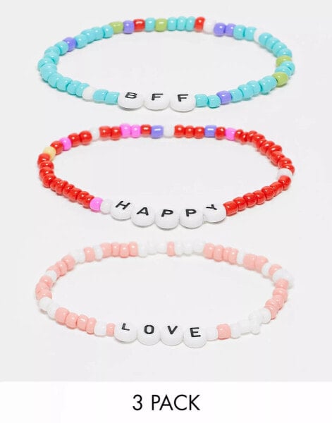 Pieces 3 pack friendship bracelets in multi