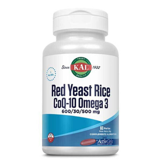 KAL Red Yeast Rice CoQ-10 Omega 3 Cardiovascular Support 60 Softgels