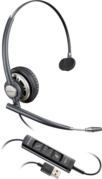 Poly Encorepro HW715 - Headset - Head-band - Office/Call center - Black,Silver - Monaural - In-line control unit