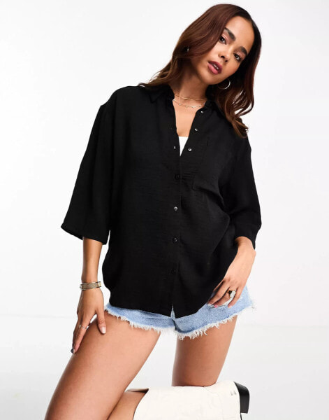 JDY oversized shirt in black