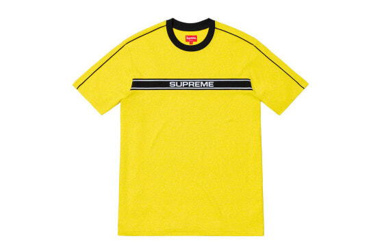 Supreme SS19 Chest Stripe Logo SS Top Yellow T-Shirt