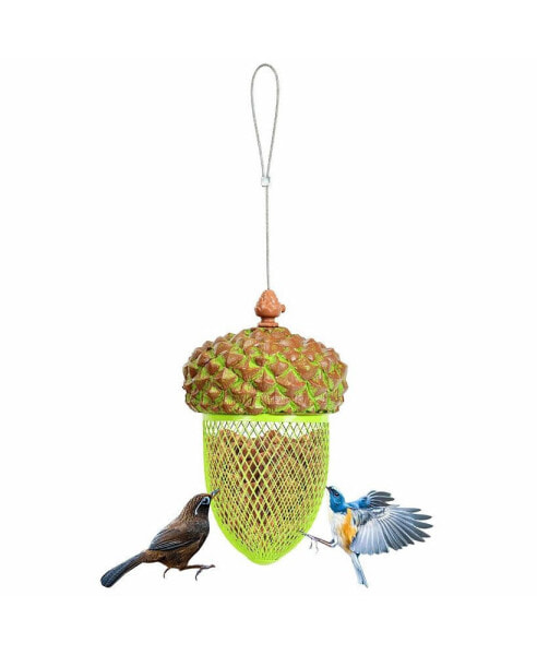 Metal Acorn Wild Bird Feeder Outdoor Hanging Food Dispenser for Garden Yard