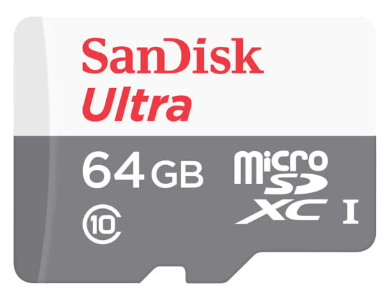 SanDisk Ultra MicroSDXC 64GB UHS-I - 64 GB - MicroSDXC - Class 10 - UHS-I - 80 MB/s - Shock resistant - Temperature proof - Waterproof