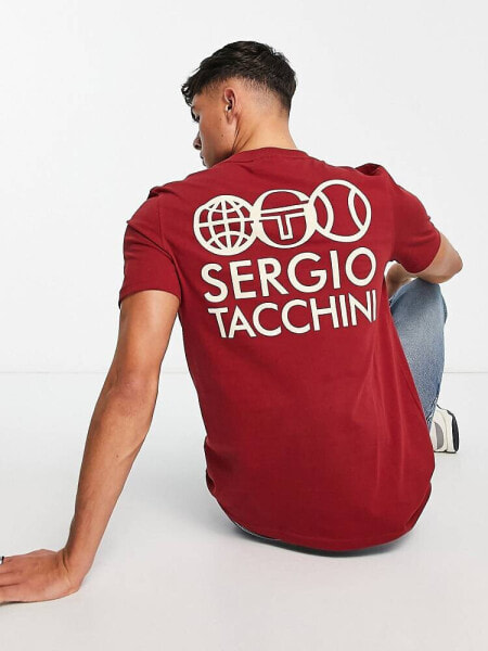 Футболка Sergio Tacchini с принтом на спине, красная