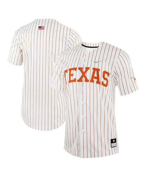 Men's White Texas Longhorns Pinstripe Replica Full-Button Baseball Jersey