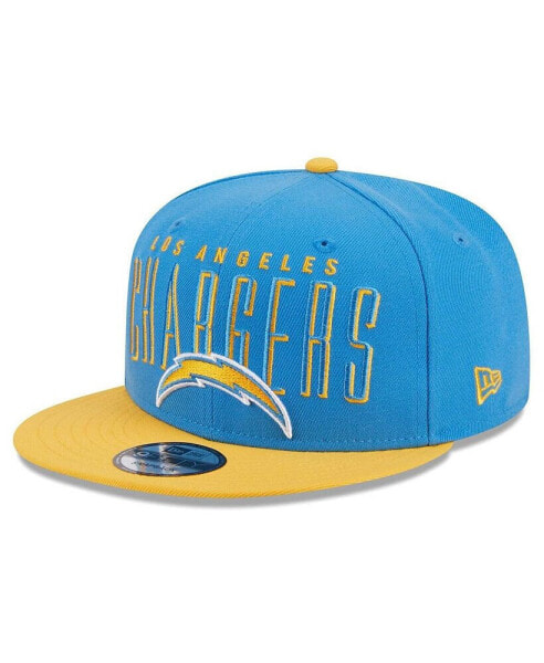 Men's Powder Blue, Gold Los Angeles Chargers Headline 9FIFTY Snapback Hat