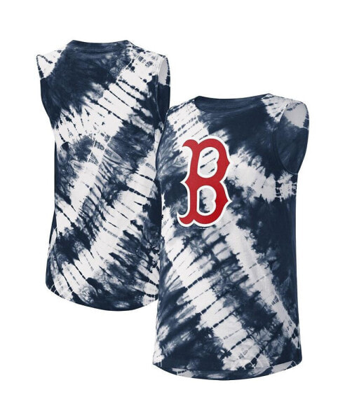 Women's Navy Boston Red Sox Money Ball Tie-Dye Tank Top