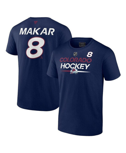 Men's Cale Makar Navy Colorado Avalanche Authentic Pro Prime Name and Number T-shirt