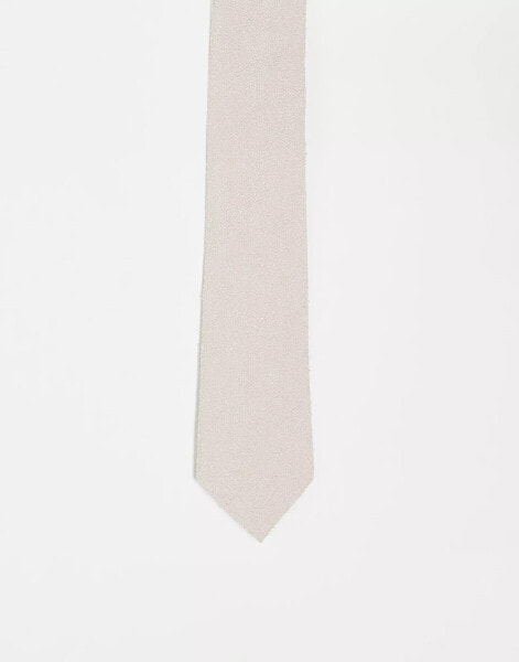 ASOS DESIGN textured tie in stone